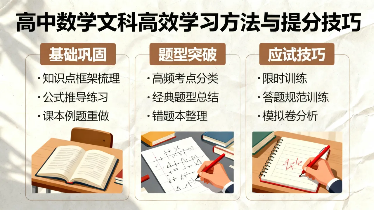 如何学高中数学文科，有哪些高效学习方法和快速提分技巧？