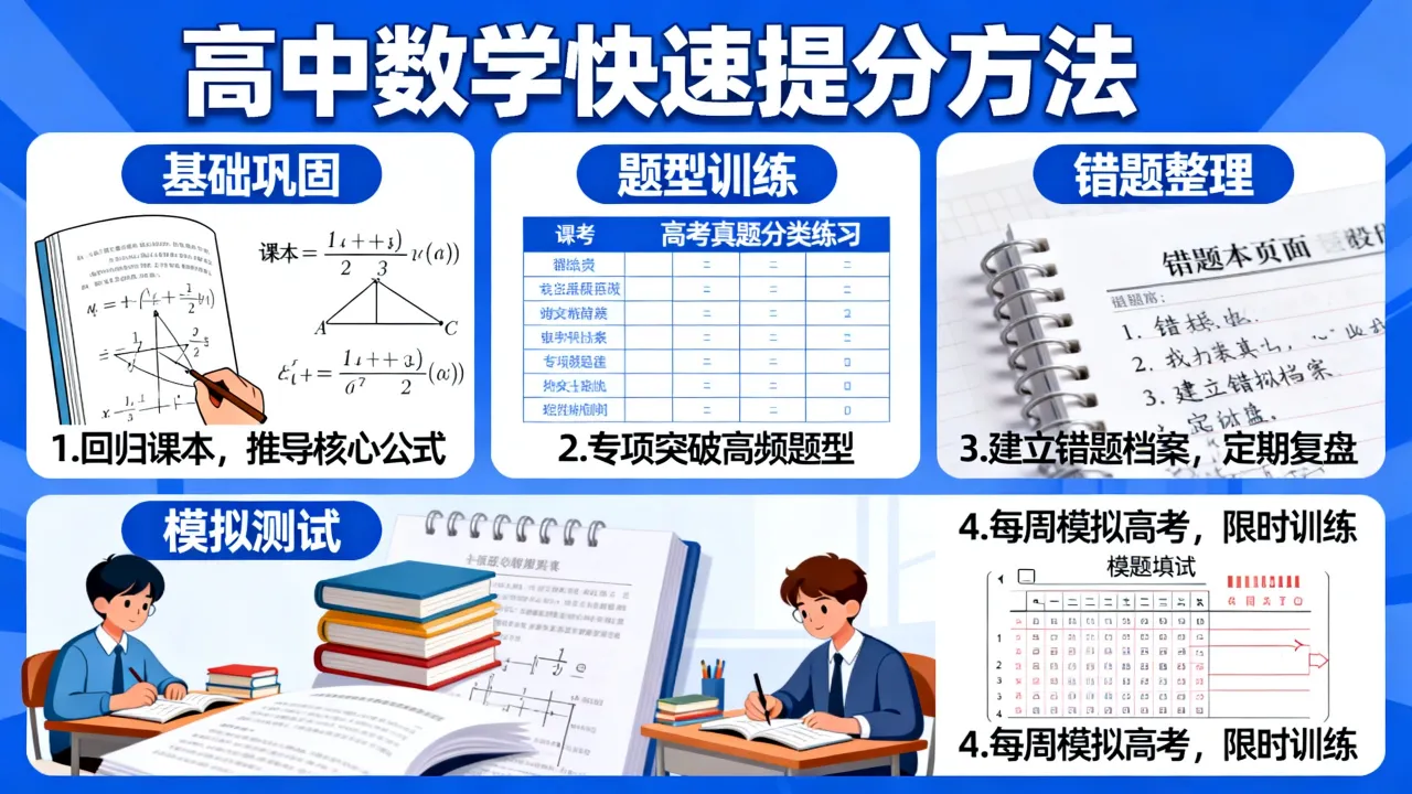 如何快速提高高中数学，数学提分最快的方法是什么？