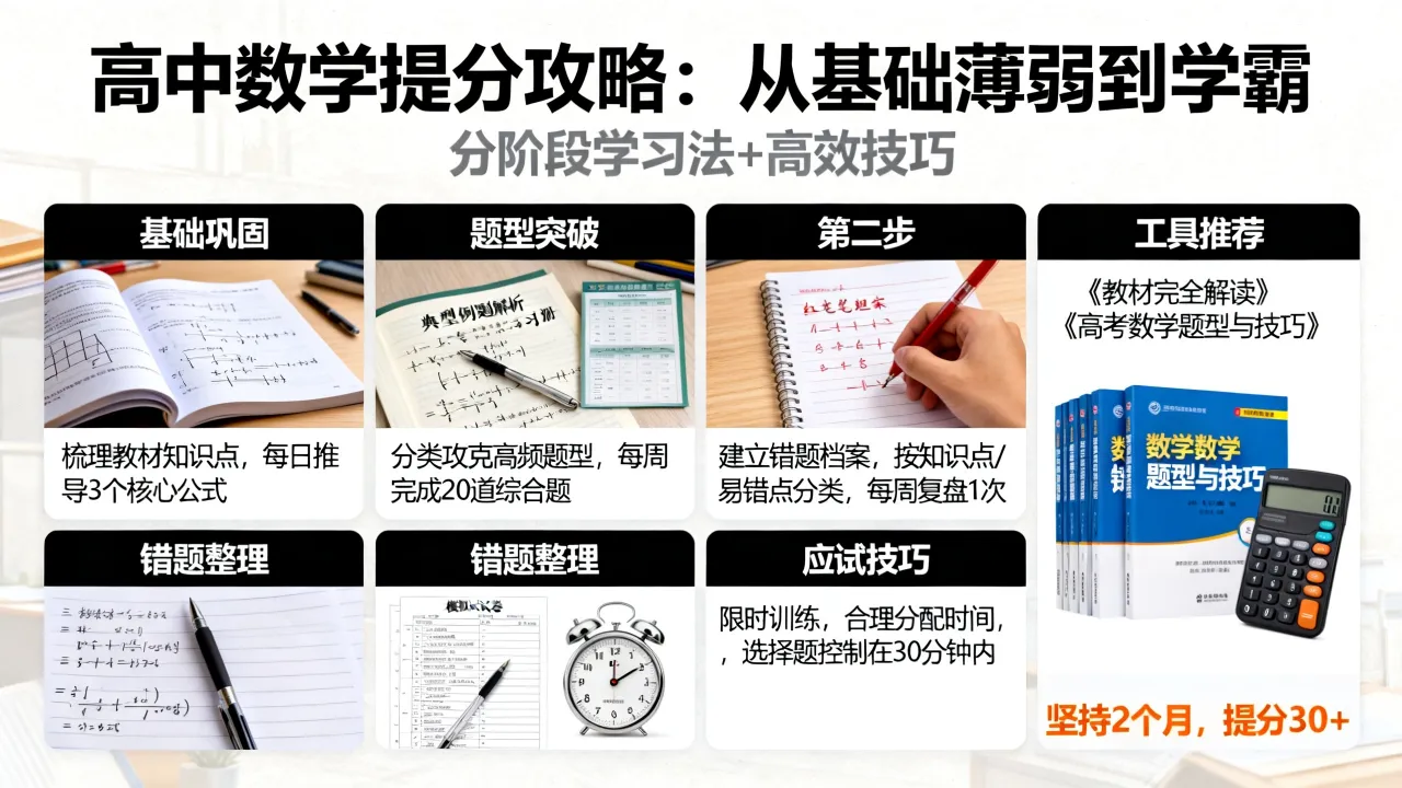 如何成为高中数学学霸，数学基础差怎样快速提分？