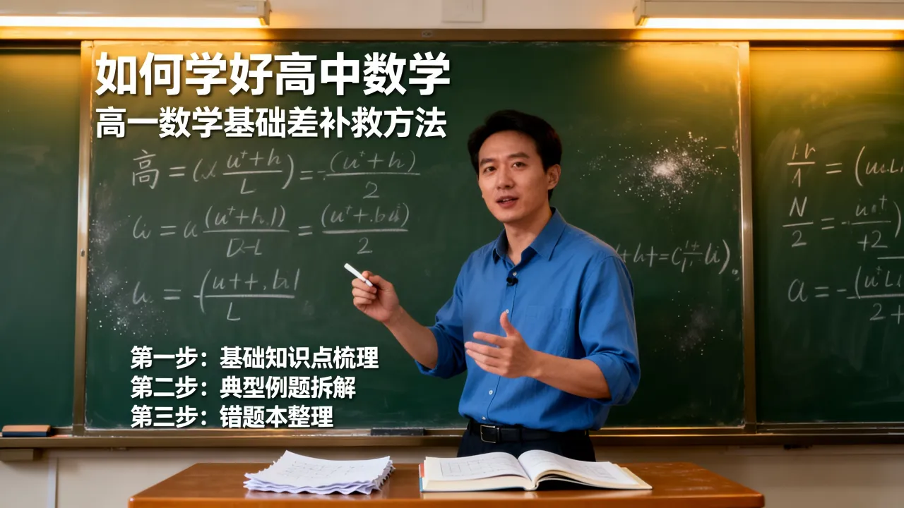 如何学好高中数学视频？，高一数学基础差有哪些补救方法？