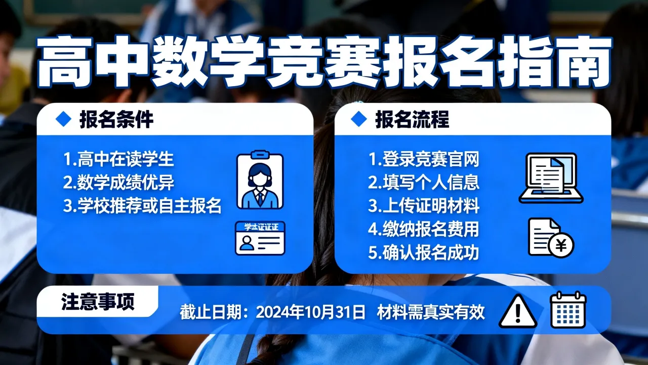 如何参加高中数学竞赛，高中竞赛报名条件及流程有哪些？