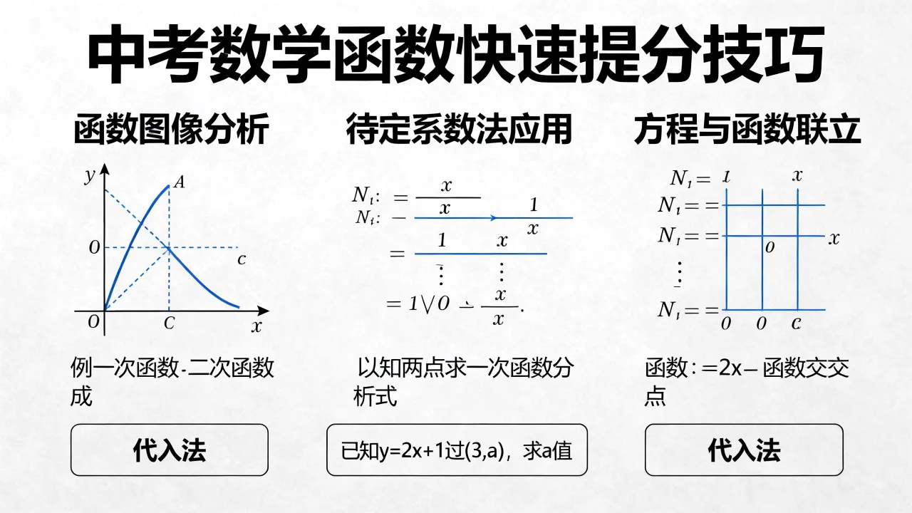 如何提高中考数学函数，初中生快速提分的函数解题技巧有哪些