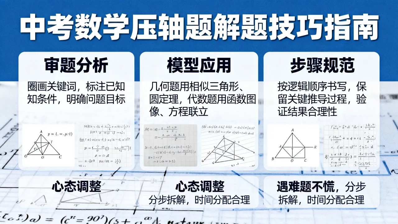如何对待数学中考题，中考数学压轴题解题技巧有哪些？