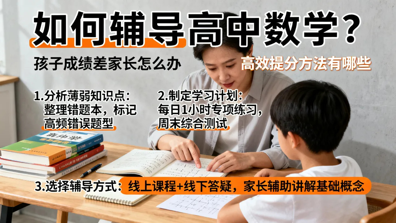 如何辅导高中数学？孩子成绩差家长怎么办，高效提分方法有哪些？