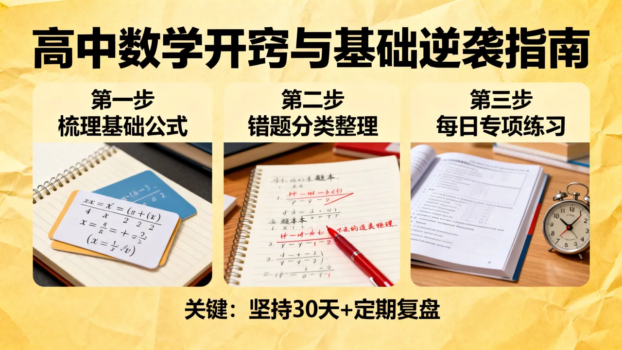 高中数学怎么学才能开窍，高中数学基础差逆袭方法