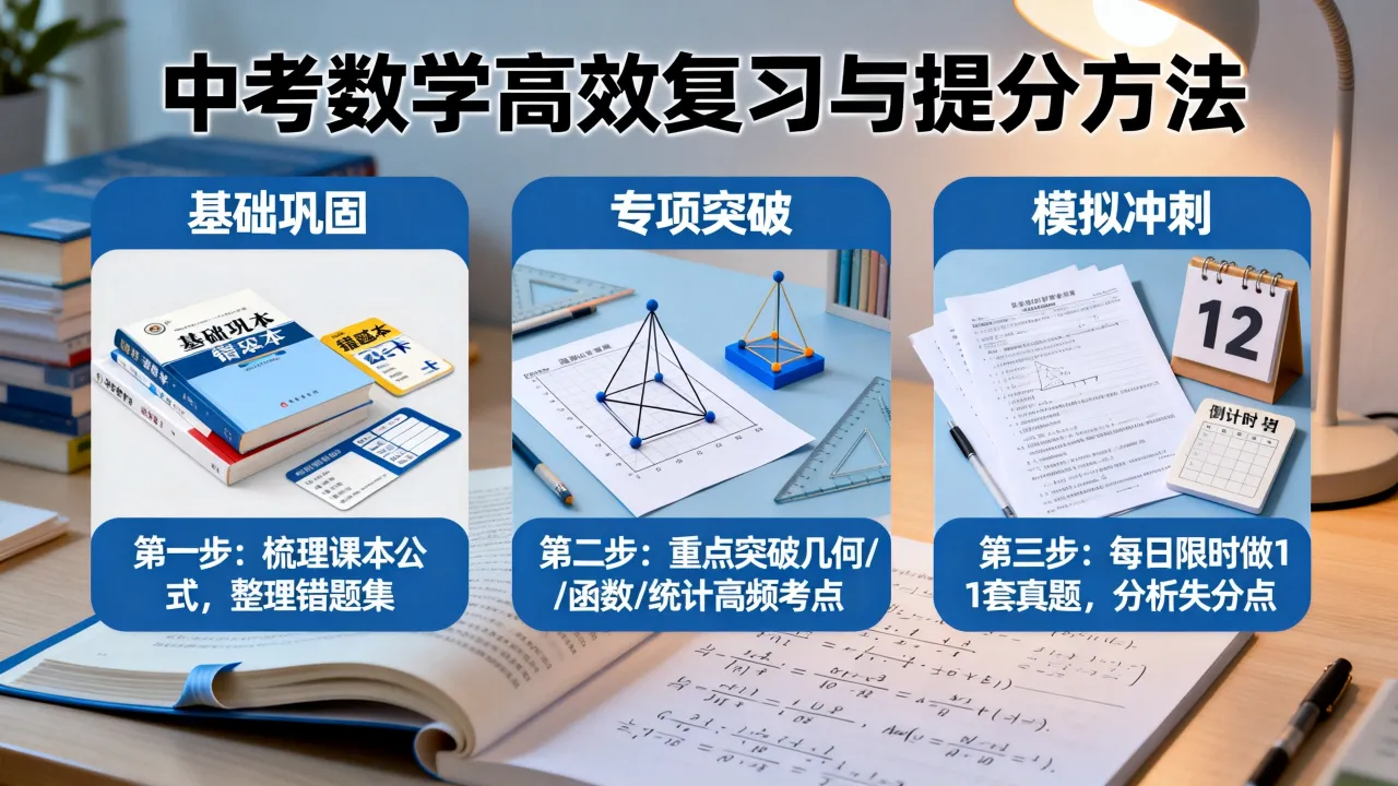 临近中考数学如何高效复习，中考前数学提分最快方法