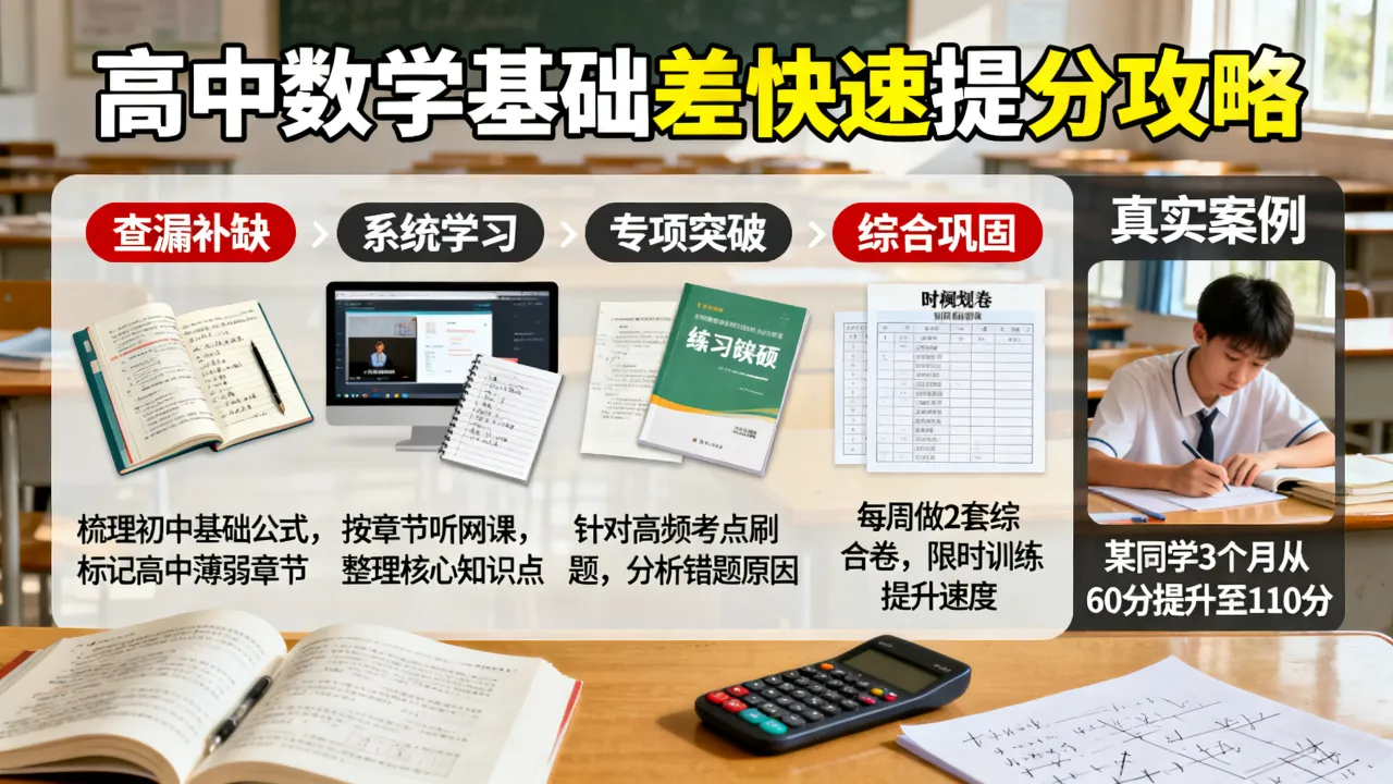 如何学会高中数学，基础差的人怎样快速提分？