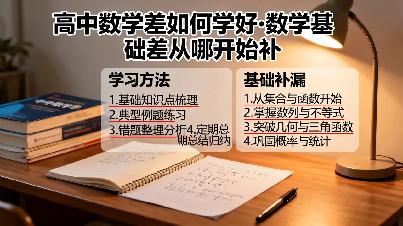 高中数学差如何学好，数学基础差从哪开始补？