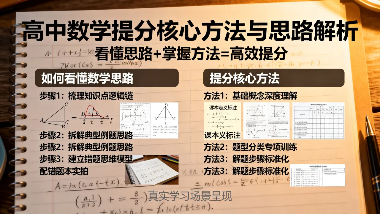 如何看懂高中数学思路，高中数学提分核心方法是什么