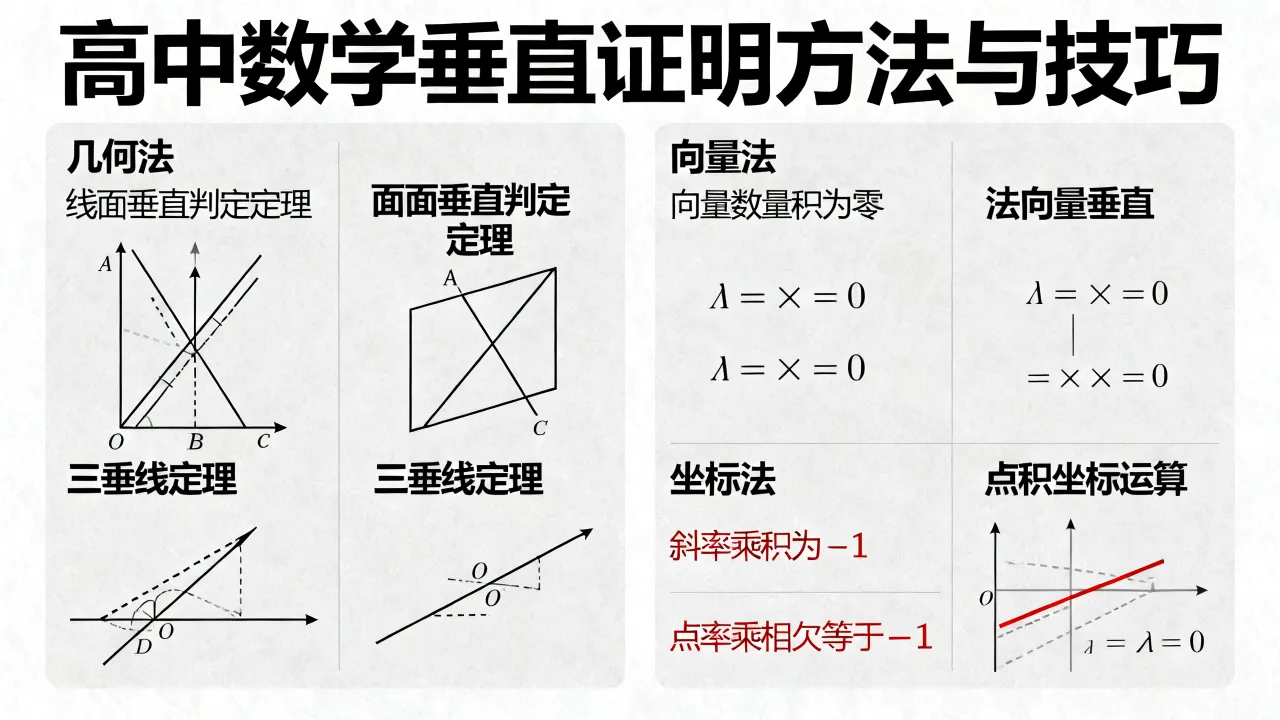 如何证明高中数学垂直，有哪些常用方法和解题技巧？