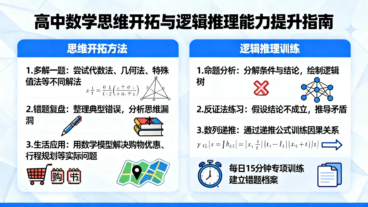 高中数学思维怎么开拓?,如何有效提升数学逻辑推理能力