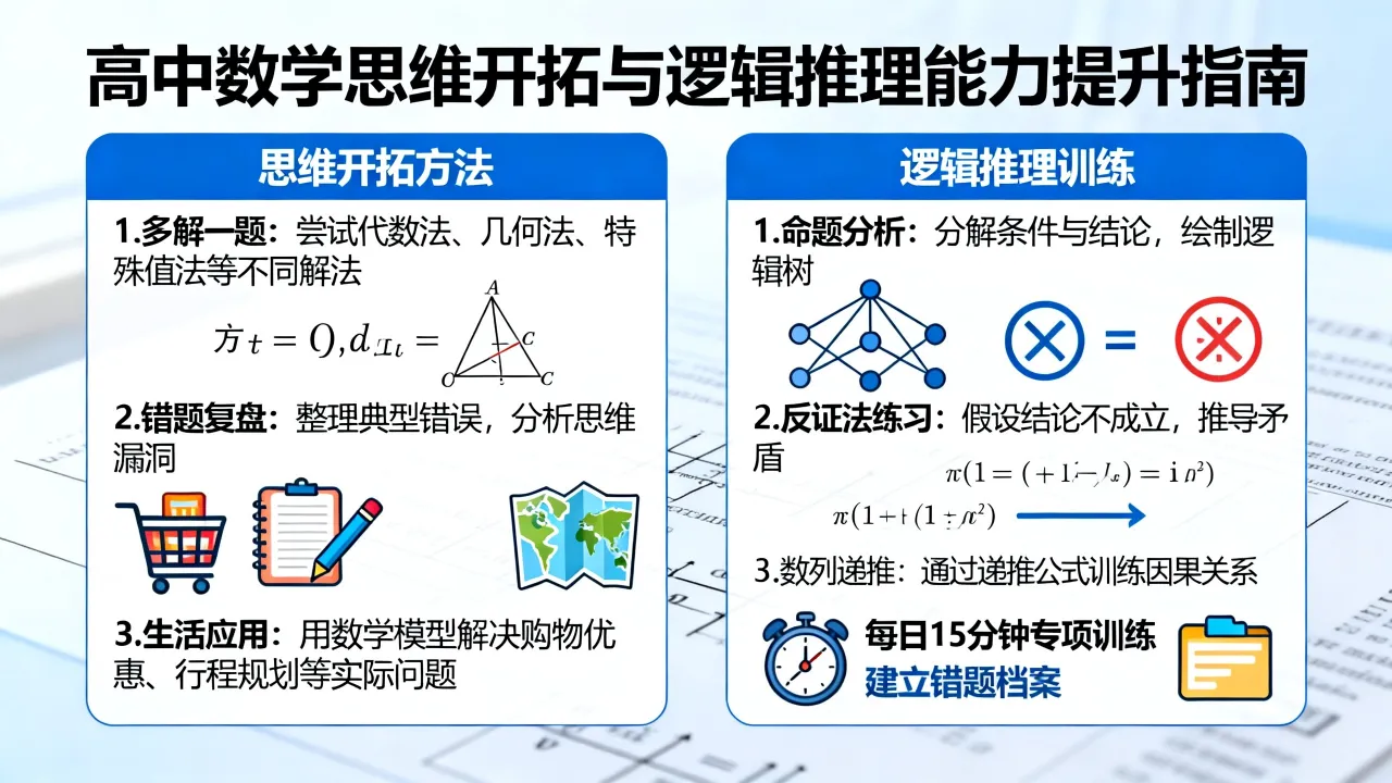高中数学思维怎么开拓?,如何有效提升数学逻辑推理能力
