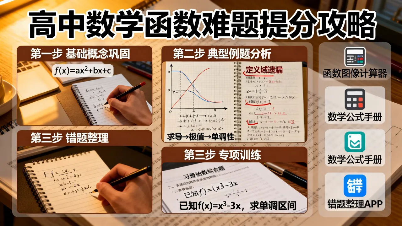 高中数学如何攻克病毒,函数难题怎么学才能提分快?