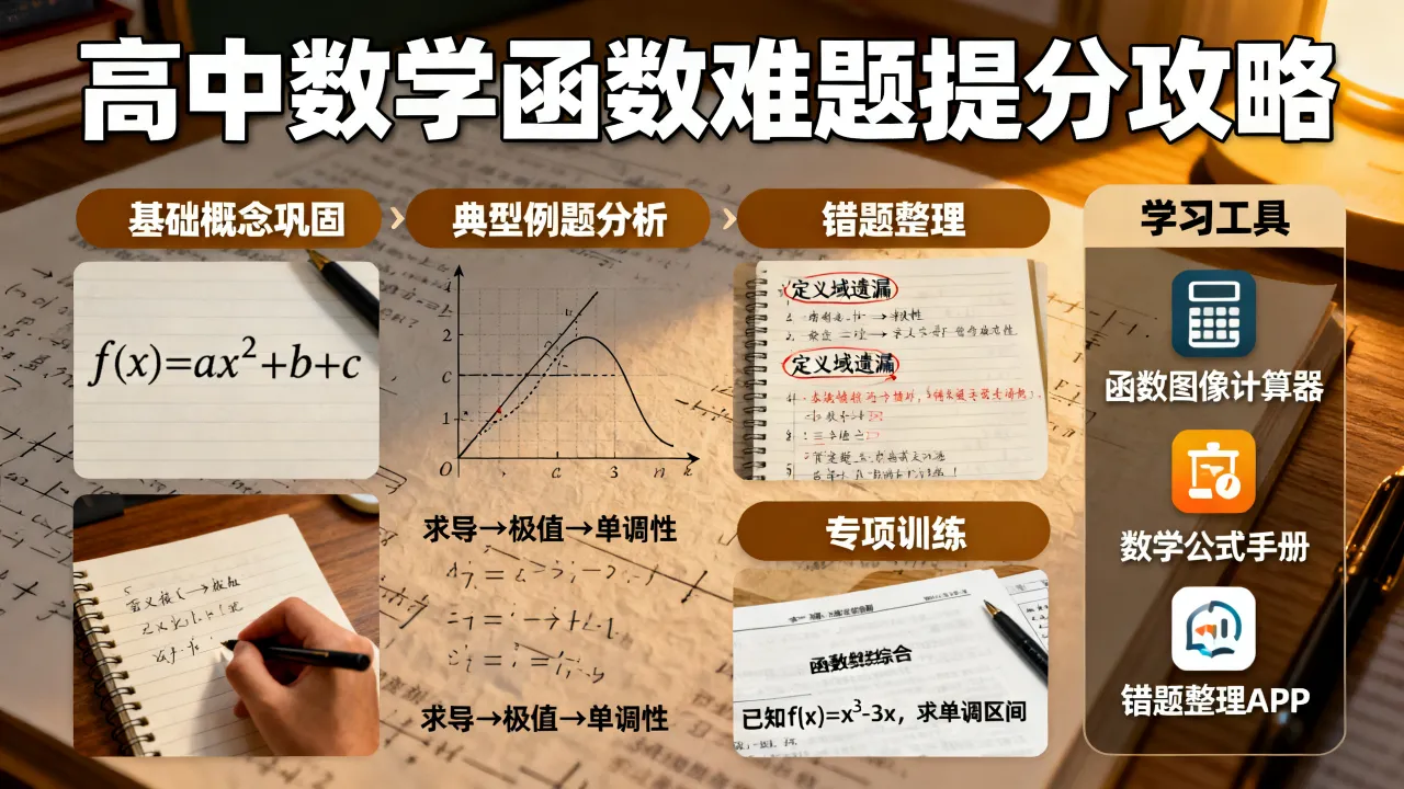 高中数学如何攻克病毒,函数难题怎么学才能提分快?