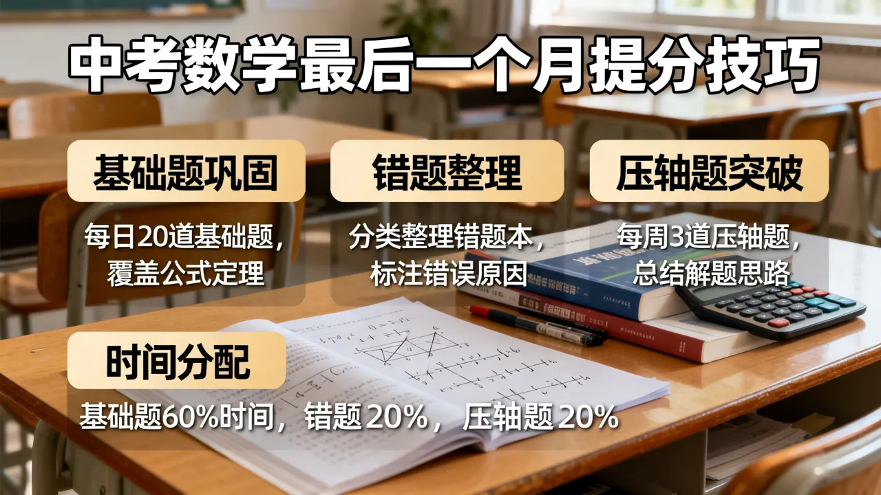 中考数学如何多考几分，最后一个月有哪些提分技巧？