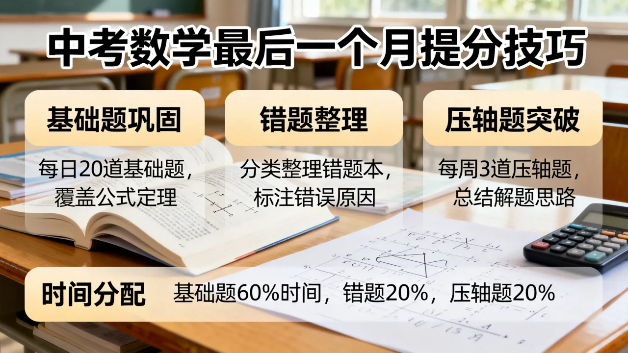 中考数学如何多考几分,最后一个月有哪些提分技巧?