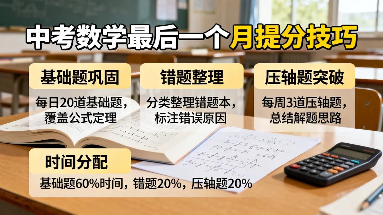 中考数学如何多考几分,最后一个月有哪些提分技巧?