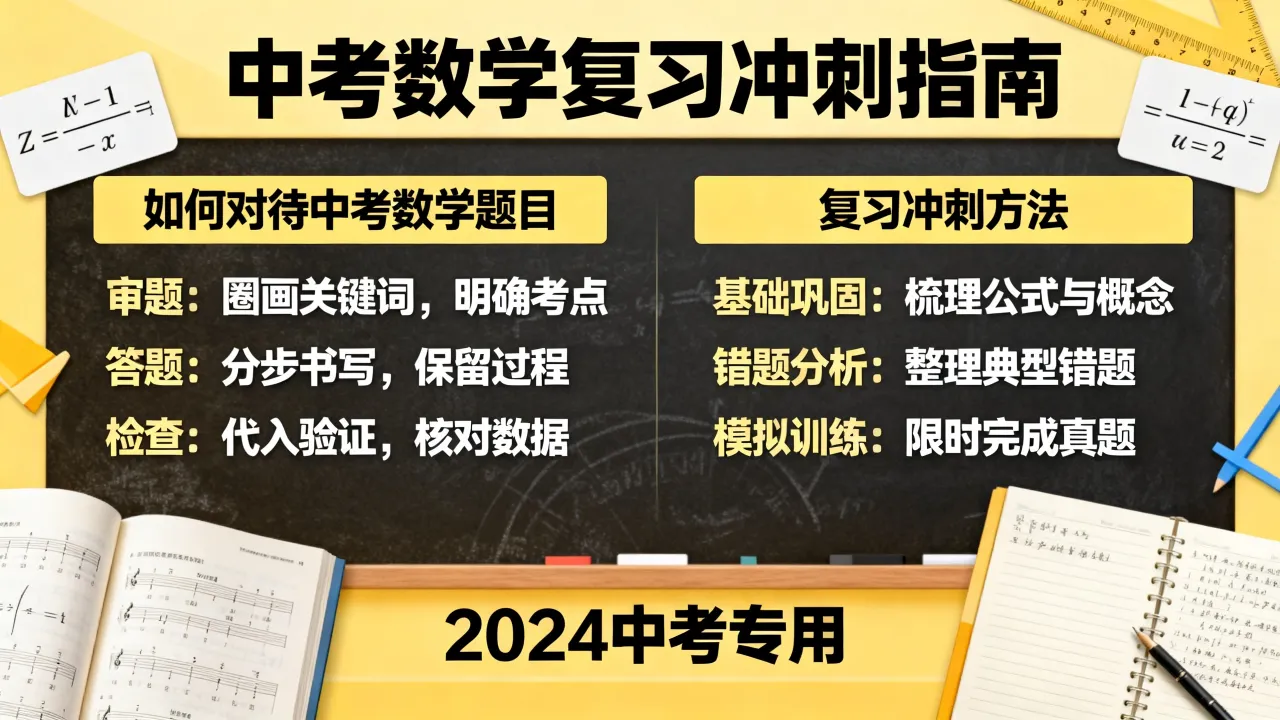 如何对待中考数学题目？中考数学复习冲刺方法有哪些？