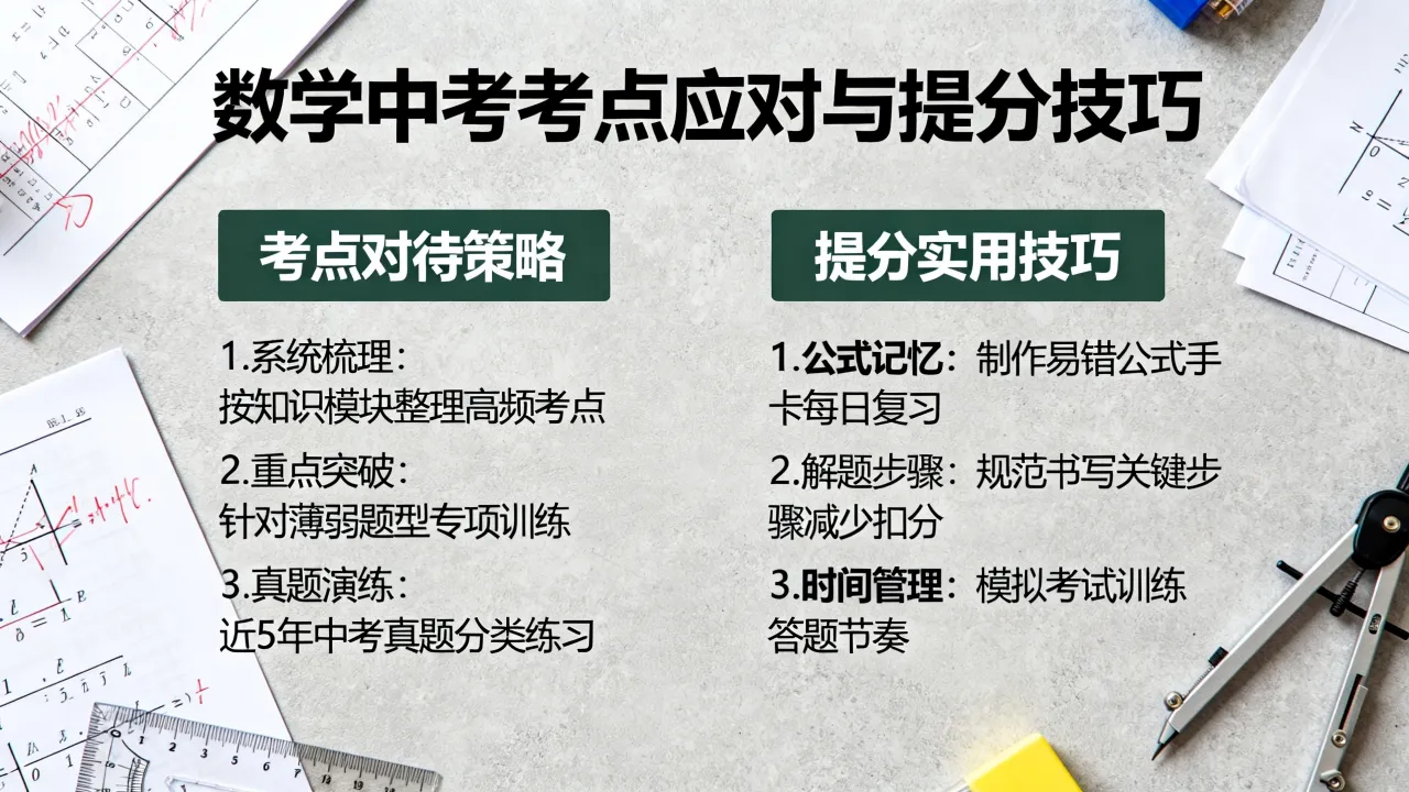 如何对待数学中考考点?数学提分技巧有哪些