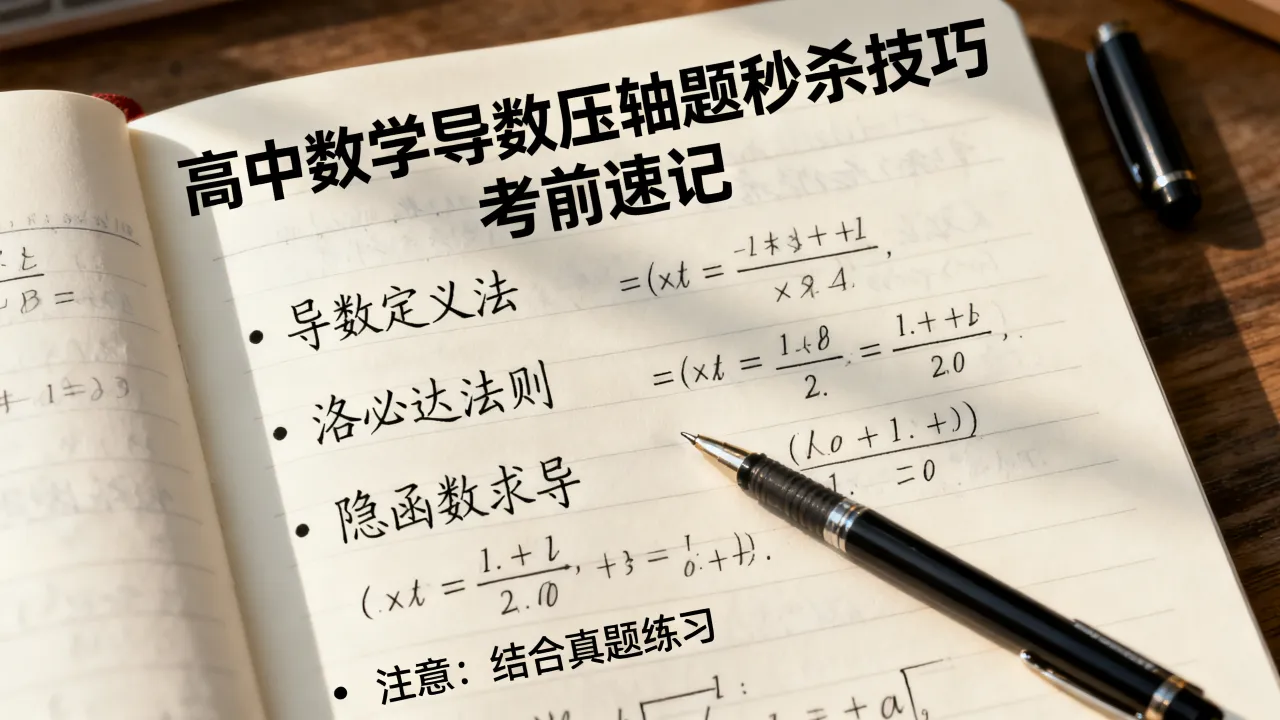 高中数学如何攻克病毒，导数压轴题秒杀技巧，考前速记