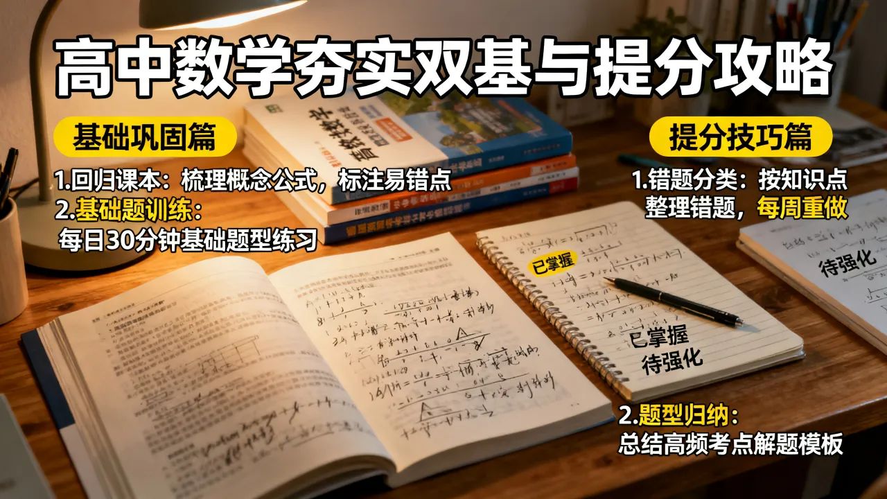 高中数学如何夯实双基，基础差怎么快速提分？