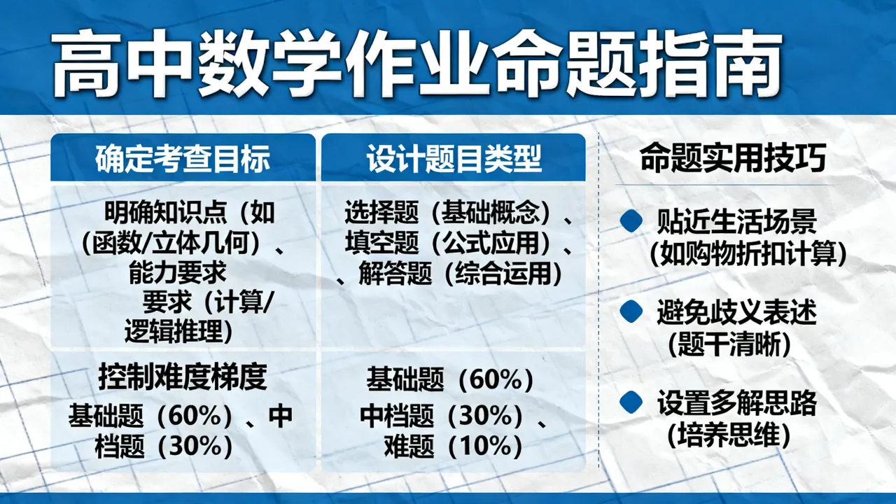 高中数学作业如何命题？命题技巧有哪些？