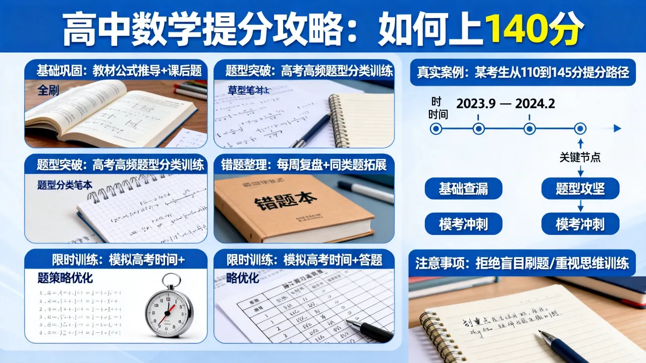 高中数学如何上140，数学提分最快的方法是什么
