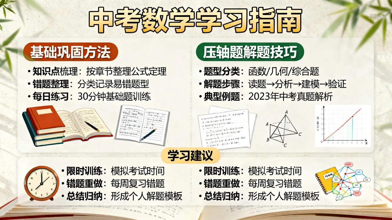 如何学好中考数学题目，中考数学压轴题解题技巧有哪些？