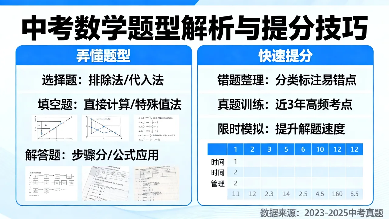 如何弄懂中考数学题型，快速提分技巧有哪些？