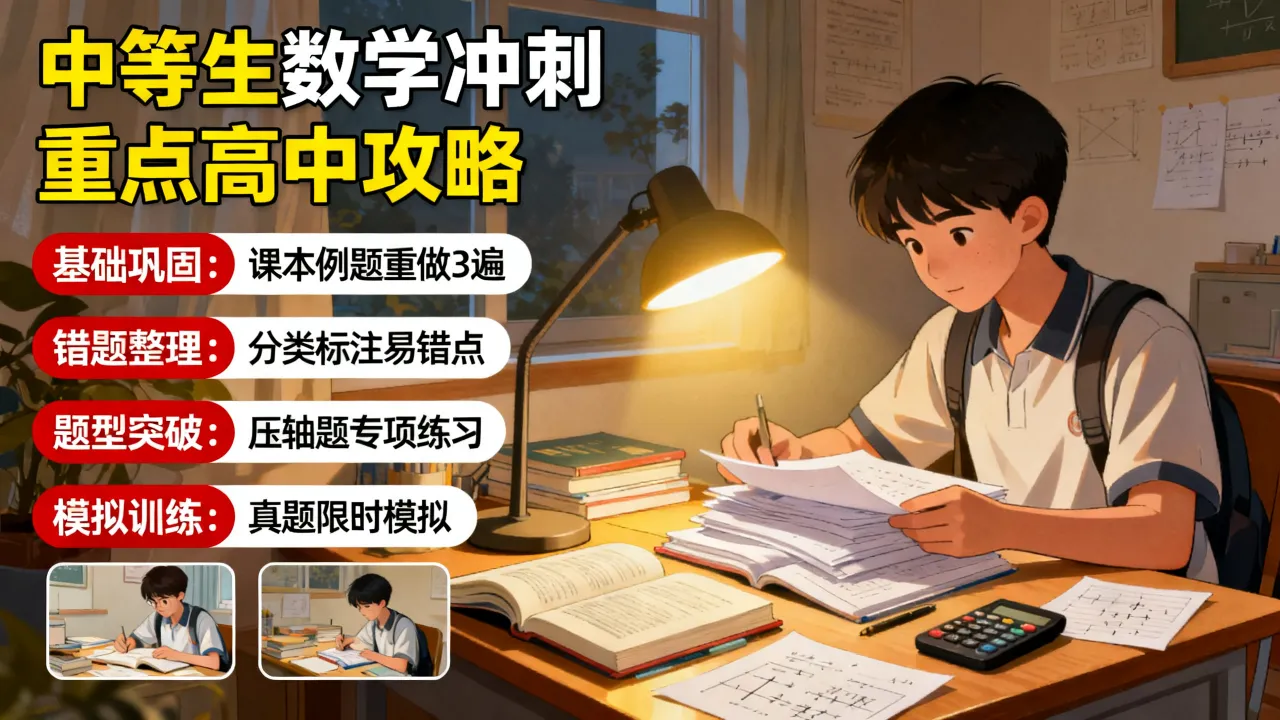 数学如何中考逆袭高中？，中等生数学差如何冲刺重点高中