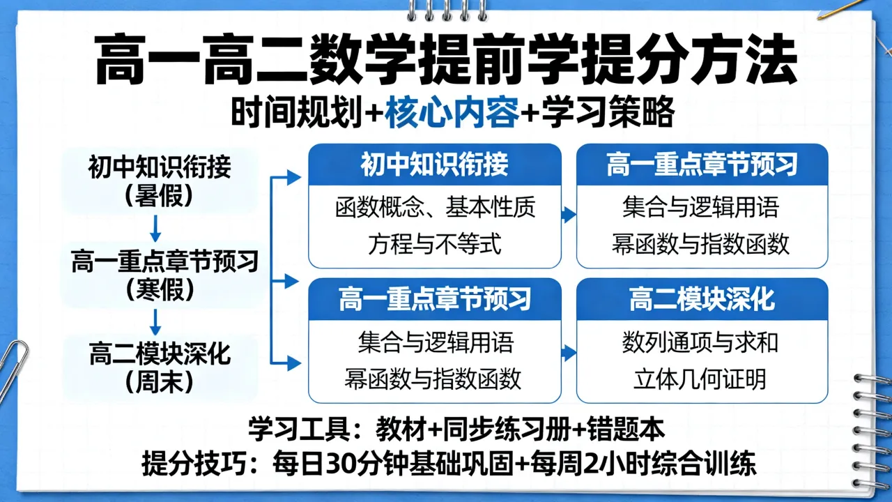 如何提前安排高中数学?高一高二数学提前学提分方法