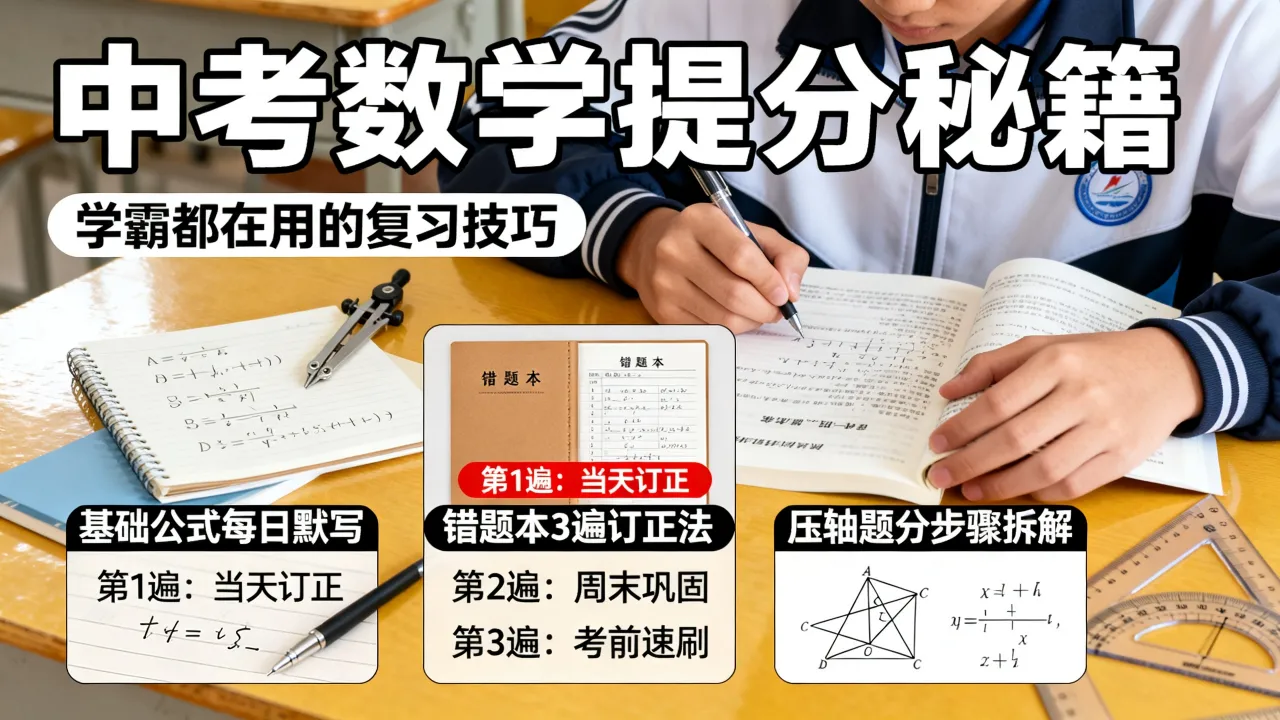 如何学好数学中考学霸?数学提分最快的方法,中考学霸都在用的复习技巧