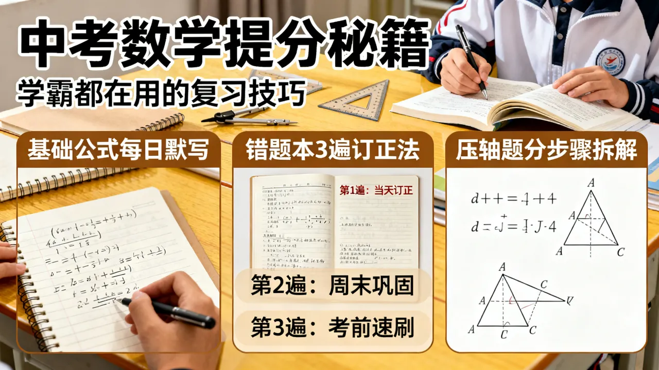 如何学好数学中考学霸?数学提分最快的方法,中考学霸都在用的复习技巧