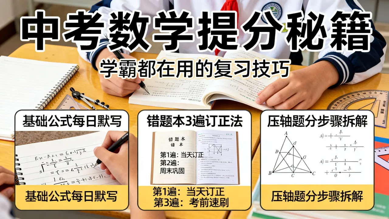 如何学好数学中考学霸?数学提分最快的方法,中考学霸都在用的复习技巧