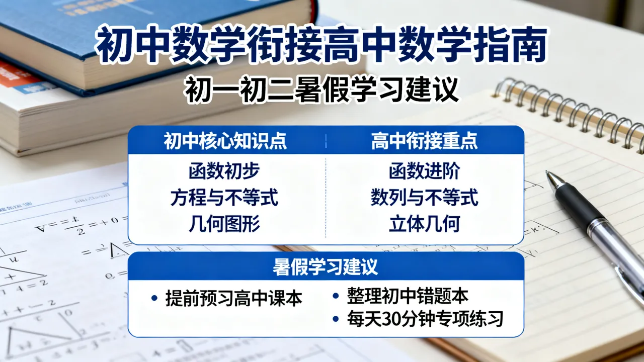 如何初中衔接高中数学，初一初二暑假要提前学吗？